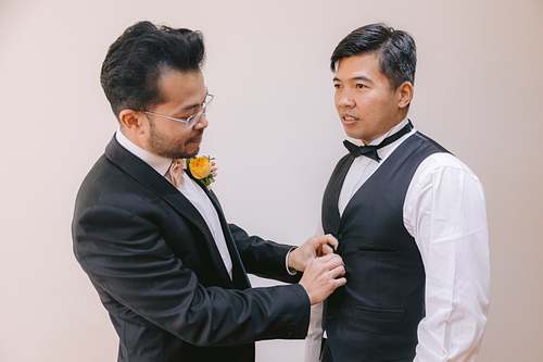 Groom Getting Ready