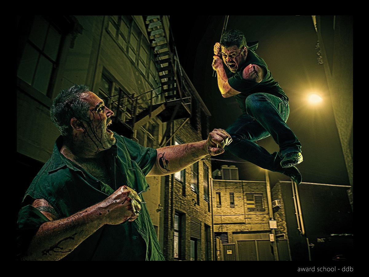 two advertising creatives have a street fight over the best young talent