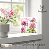 Pink Geranium | Botanical Art Card | Watercolour Original Illustration | Square | with Envelope