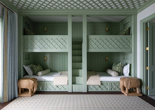 Custom built-in bunk beds with bespoke woodwork in a St. Augustine new build.