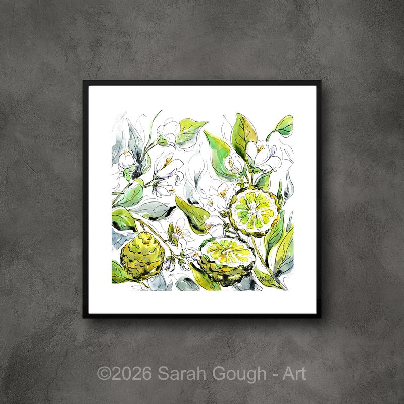 Bergamot Fruit And Flowers | Botanical Art Print