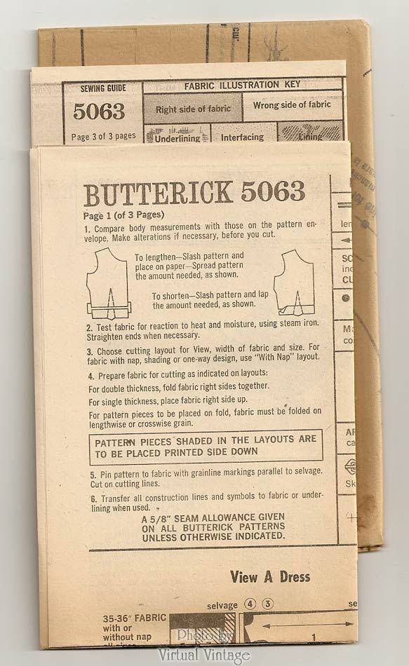 1960s Easy Dress Pattern, Butterick 5063 | Virtual Vintage