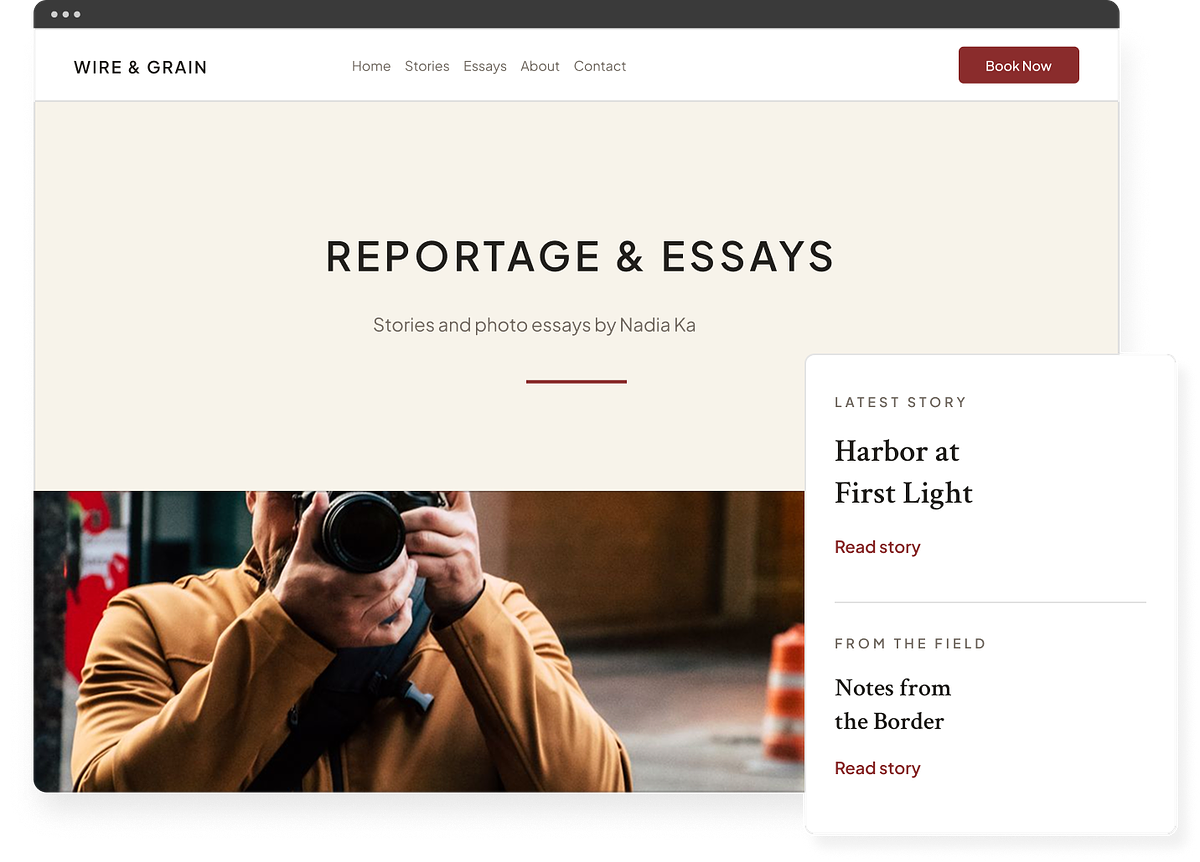 Een portfolio met fotojournalistiek op een eigen domein.
