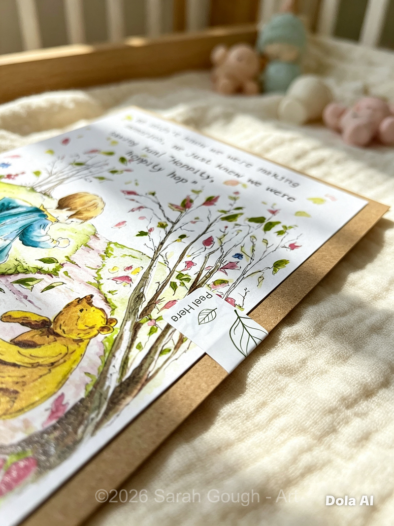 Hoppity Hop | Winnie the Pooh, Christopher Robin and Piglet | Art Card