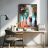Together in the Rain" – Romantic Abstract Canvas Painting