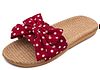 Light Straw Slippers Dots Red