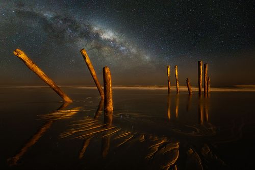 Skies, sunrise, sunset, Saint Clair, surf, ocean, waves, beach, Dunedin, New Zealand, South Island, Pacific, dawn, dusk, vast, travel, nature, landscape, astrophotography, galaxy, galactic, Milky Way, adventure, night, stars, reflection,