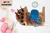 Handcrafted wooden yarn holder and crochet organizer