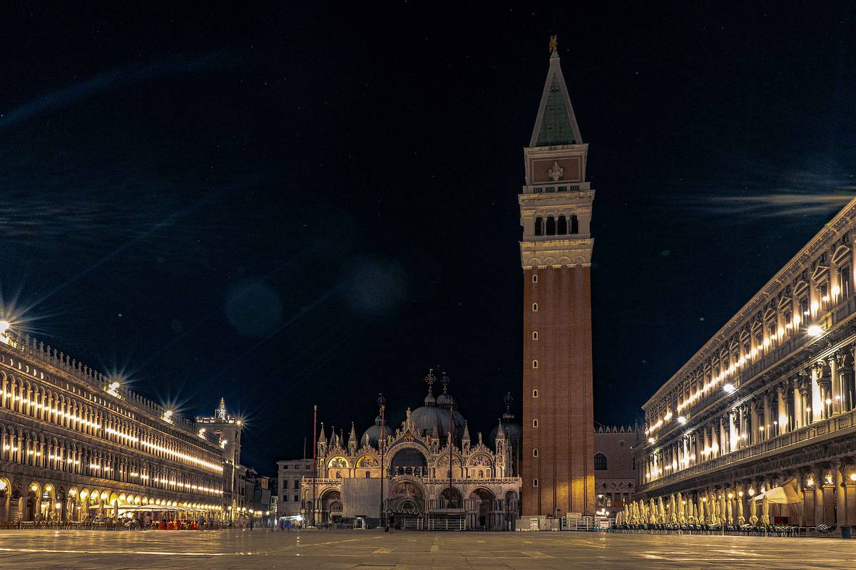 piazza san marco midnight venice architecture photography