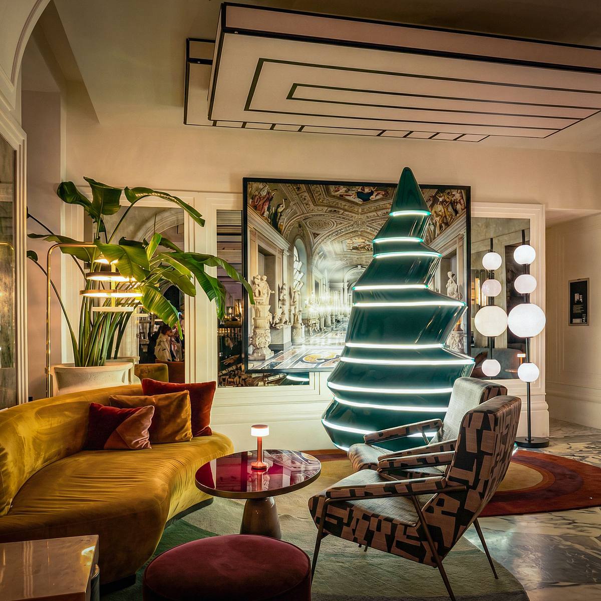 abstract christmas tree sculpture w rome contemporary holiday installation
