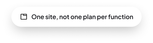 One site, not one plan per function