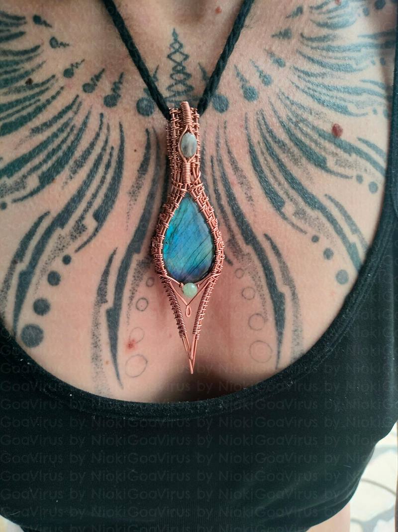 Labradorite copper necklace