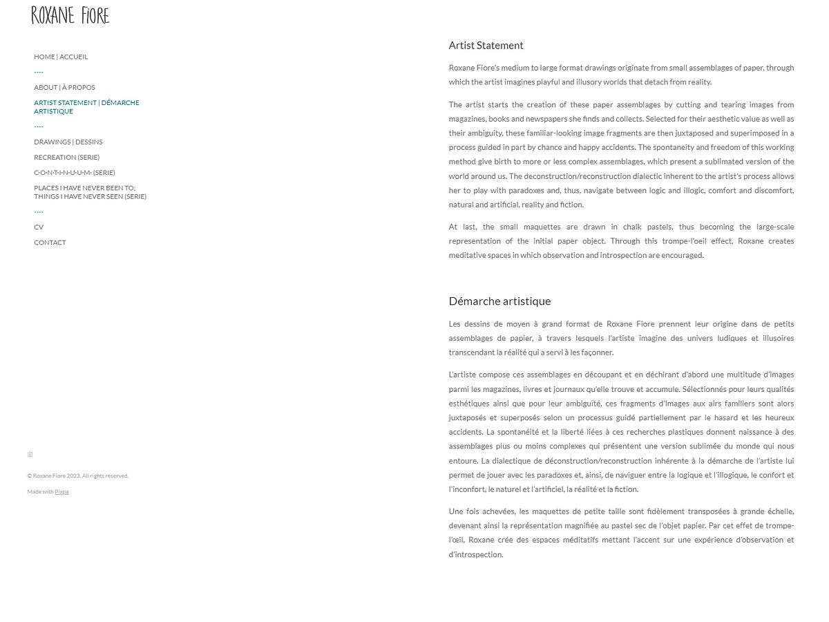 Artist statement voorbeeld